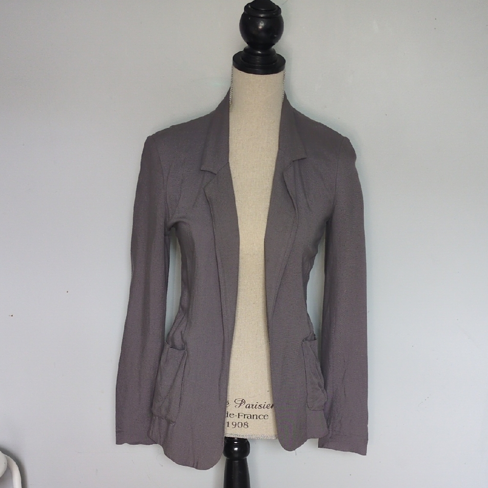 Talula Gray Kent Open-Front Knit Blazer Size 2